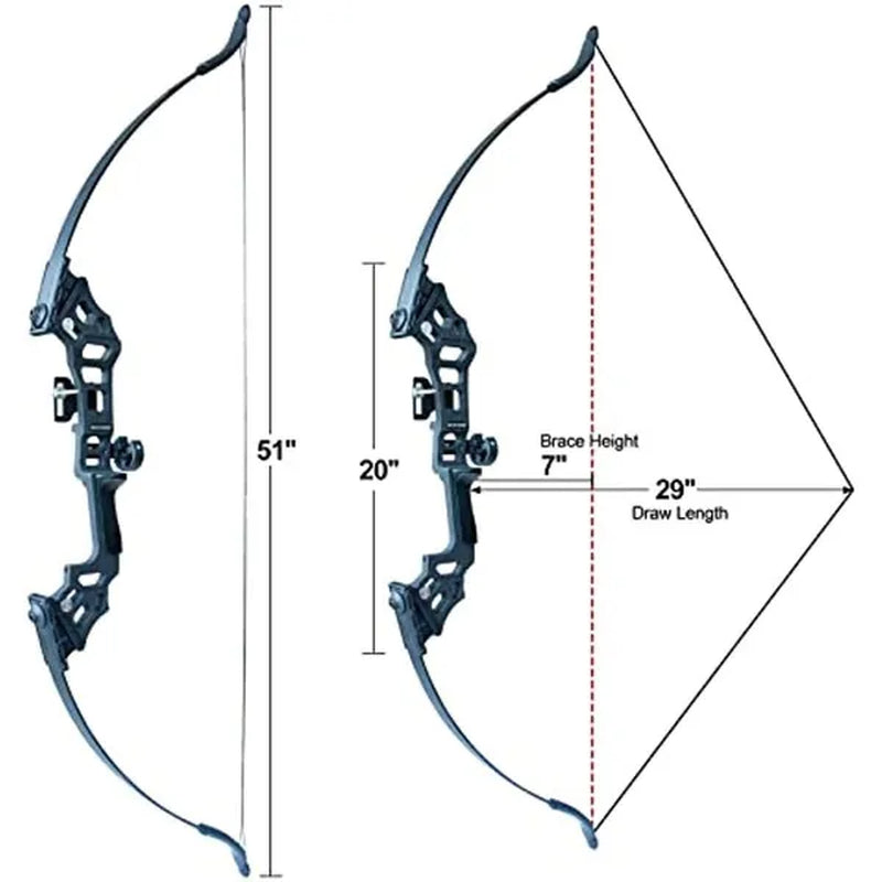 Adult Bow and Arrow Set for Youth Archery Recurve Bow Takedown Practice Hunting Long Bow for Sports Outdoor Shooting Training Right Hand