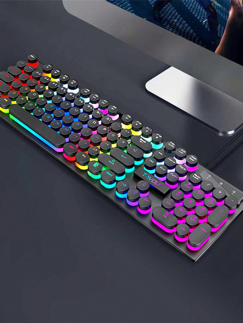 Mechanical Keyboard Wired Gaming Keyboard with Backlight for Desktop, Laptop