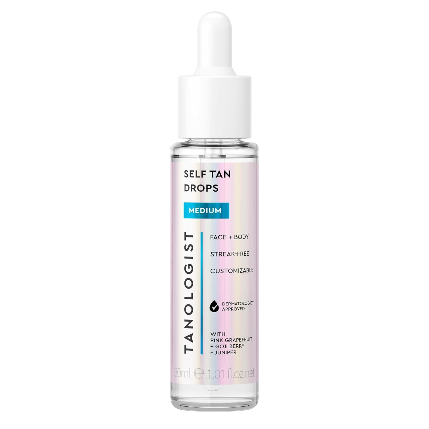 Medium Self Tan Drops, Streak-Free Body & Face Tanning Drops, No Fake Tan Smell, for Moisturizer & Lotion, Bronzing Face Tanner, Skincare Ingredients, Vegan, 1.01 Fl. Oz/30 Ml Bottle