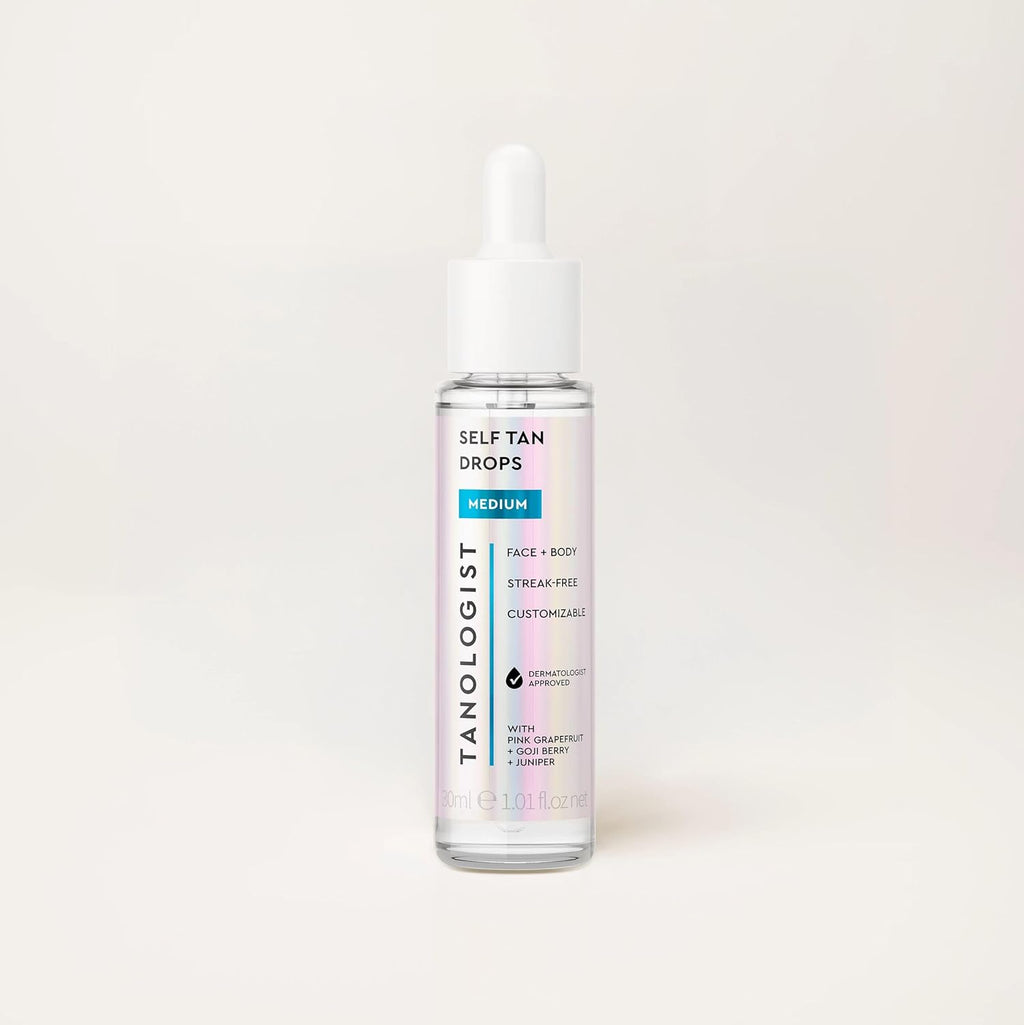 Medium Self Tan Drops, Streak-Free Body & Face Tanning Drops, No Fake Tan Smell, for Moisturizer & Lotion, Bronzing Face Tanner, Skincare Ingredients, Vegan, 1.01 Fl. Oz/30 Ml Bottle