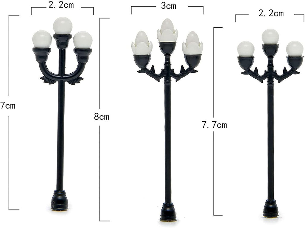 Dollhouse Miniatures Furniture Accessories, 4Pcs DIY Function Dollhouse Garden Light Black and White High Simulated Tiny Landscape Lamp Toy - C
