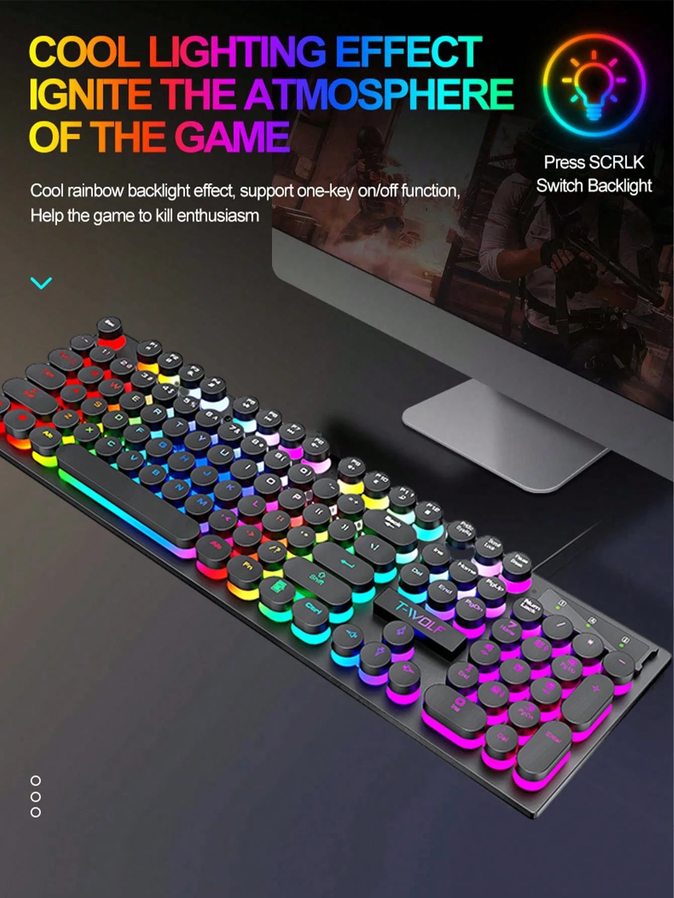 Mechanical Keyboard Wired Gaming Keyboard with Backlight for Desktop, Laptop