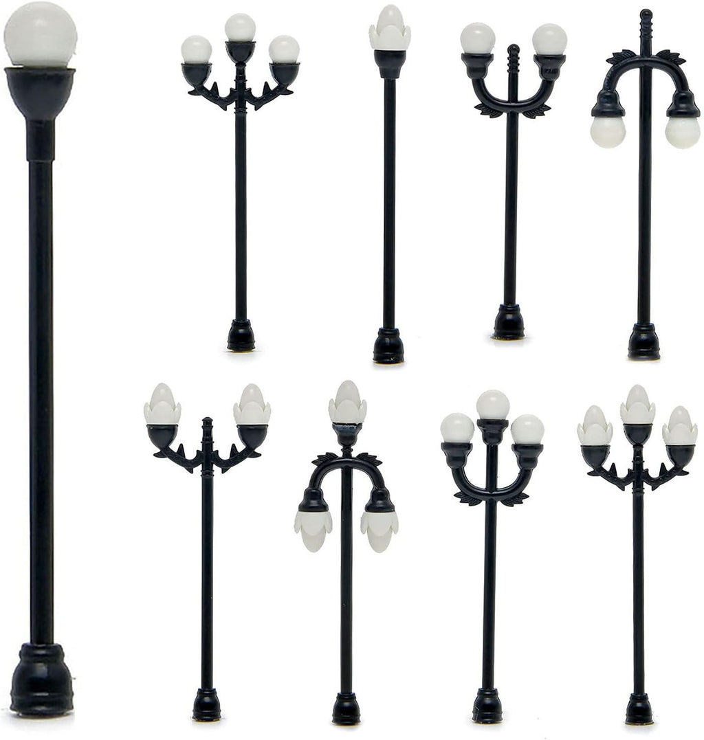 Dollhouse Miniatures Furniture Accessories, 4Pcs DIY Function Dollhouse Garden Light Black and White High Simulated Tiny Landscape Lamp Toy - C