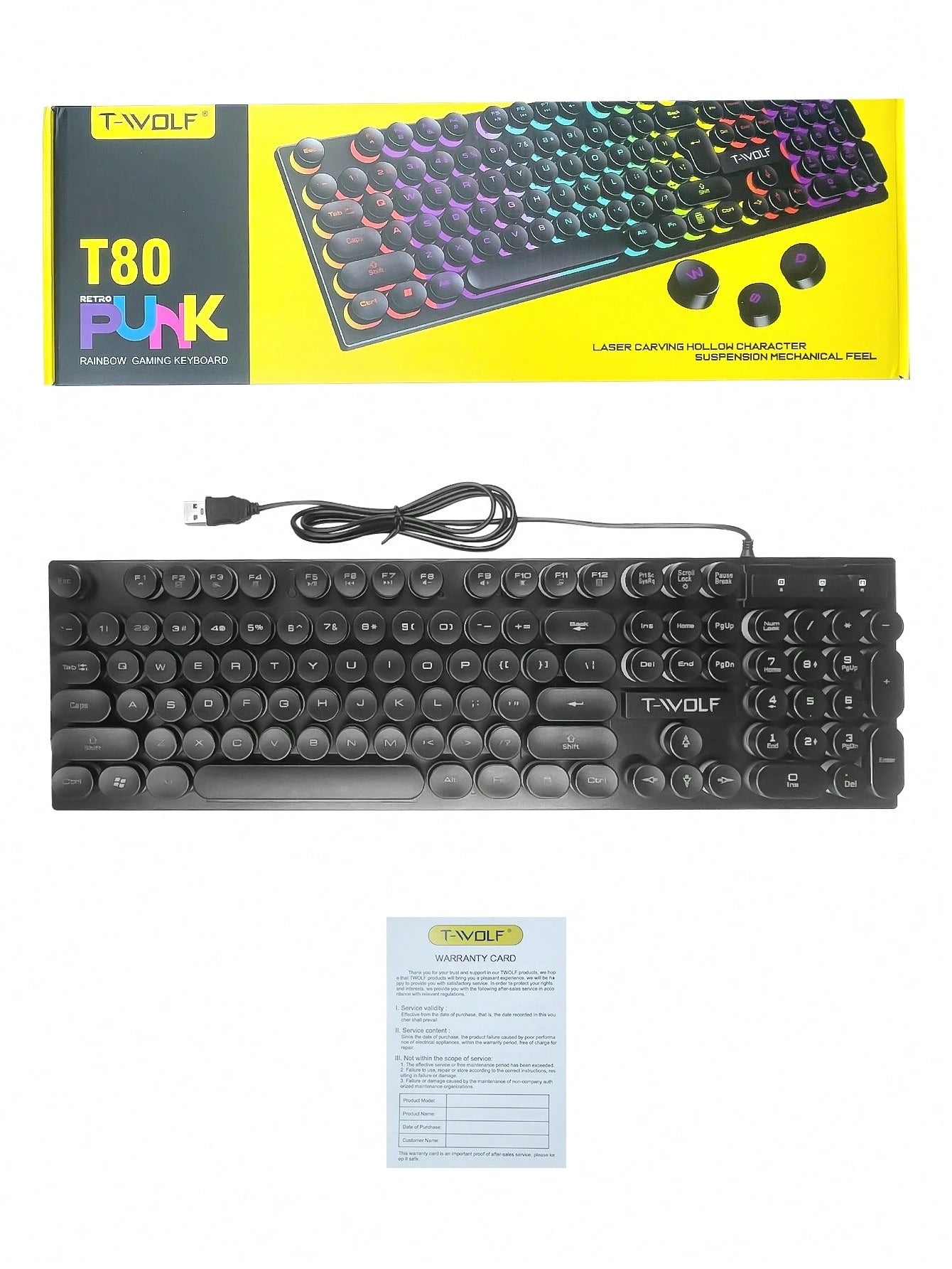Mechanical Keyboard Wired Gaming Keyboard with Backlight for Desktop, Laptop