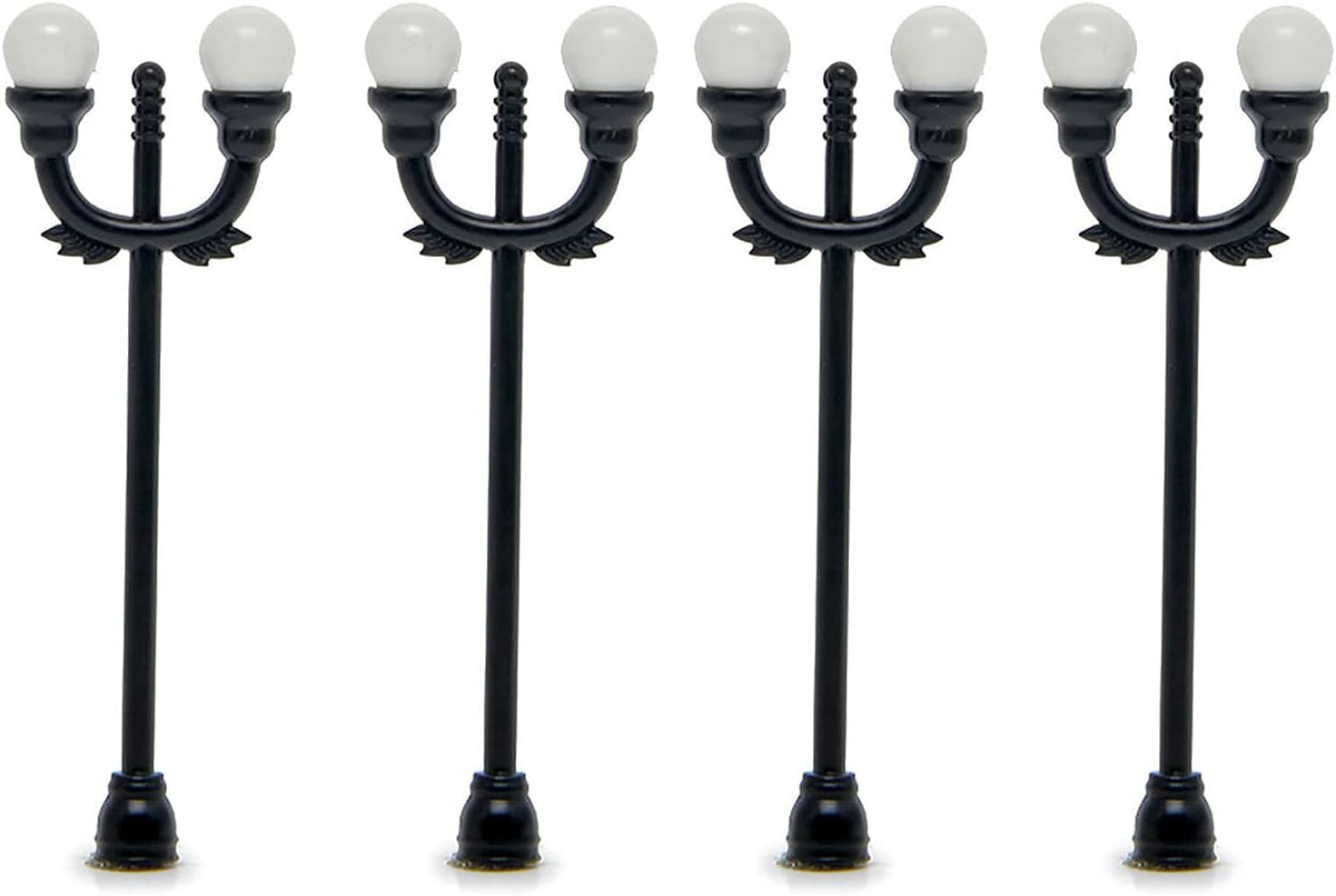 Dollhouse Miniatures Furniture Accessories, 4Pcs DIY Function Dollhouse Garden Light Black and White High Simulated Tiny Landscape Lamp Toy - C
