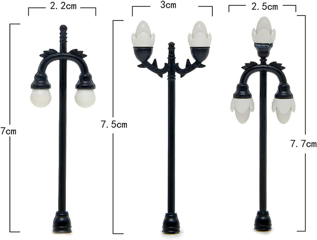 Dollhouse Miniatures Furniture Accessories, 4Pcs DIY Function Dollhouse Garden Light Black and White High Simulated Tiny Landscape Lamp Toy - C